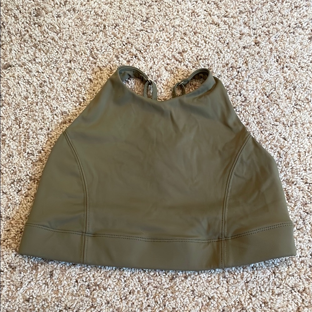 Balance Athletica Olive Green high neck sports bra